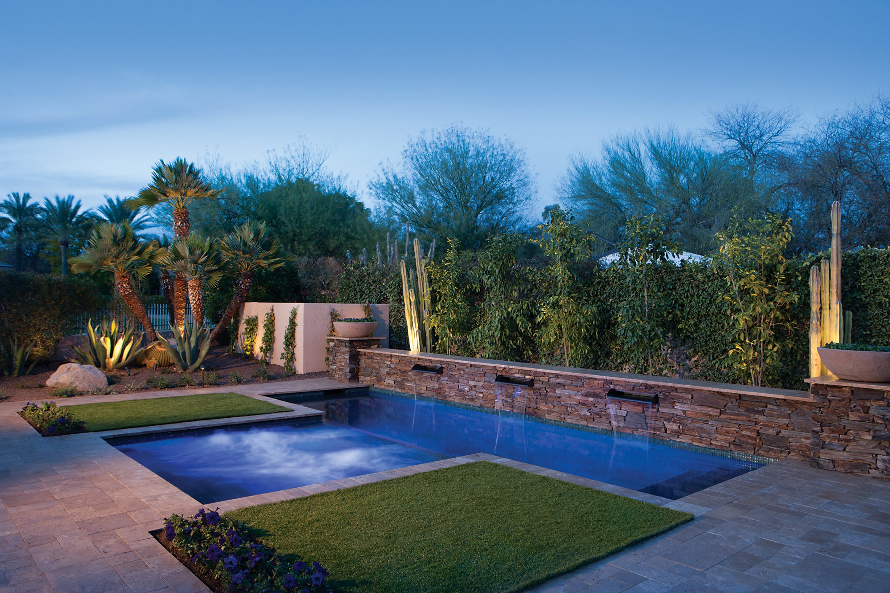 Custom sPool (swimming pool and spa) in Gainey Ranch - Scottsdale, AZ